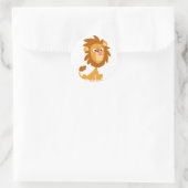 Silly Lion ! autocollant rond de dessin animé (Sac)