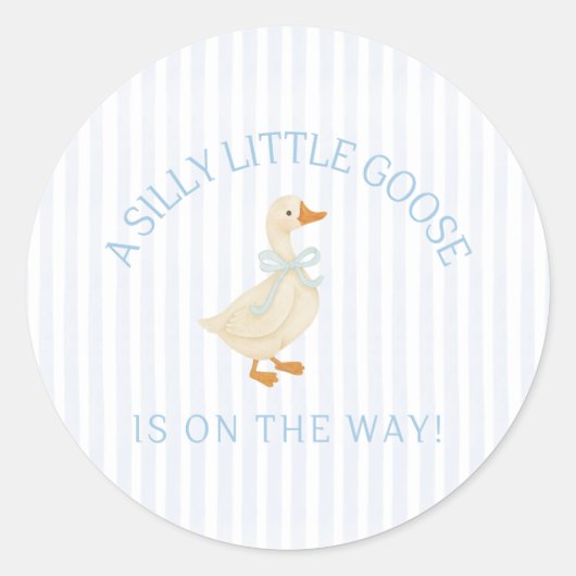 Silly Little Goose Baby Shower  Ronde Sticker (Voorkant)