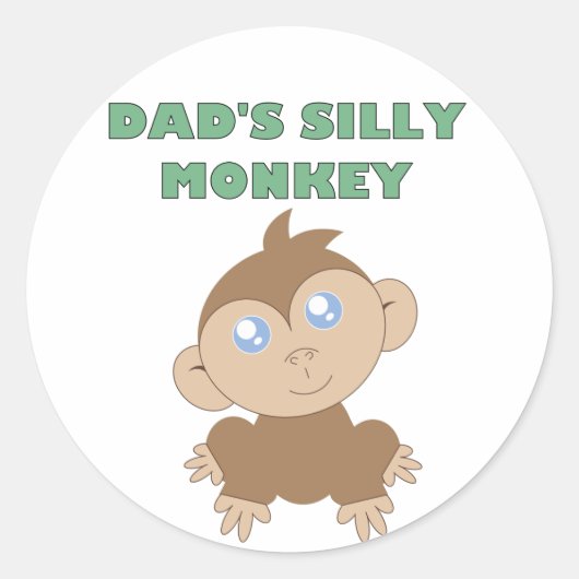 Silly Monkey - Sticker rond classique, brillant (Devant)