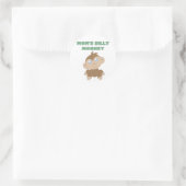 Silly Monkey - Sticker rond classique, brillant (Sac)