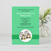 Silly Monkey tendance 2 enfants Invitation anniver (Debout devant)