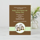 Silly Monkey tendance 2 enfants Invitation anniver (Debout devant)