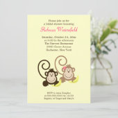 Silly Monkeys 5x7 Invitation de douche nuptiale (Debout devant)