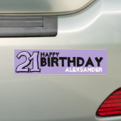 Silly Number 21 lavender Anniversaire Long Sticker (En voiture)