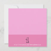 Silly Numbers 1 rose 1er anniversaire Invitation (Dos)