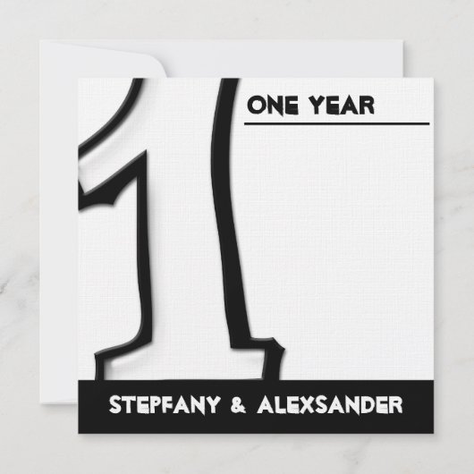 Silly Numéro 1 blanc Anniversaire Invitation (Dos)
