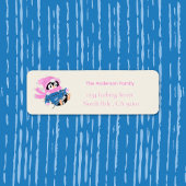 Silly Penguin Entangled in Christmas Lights Etiket