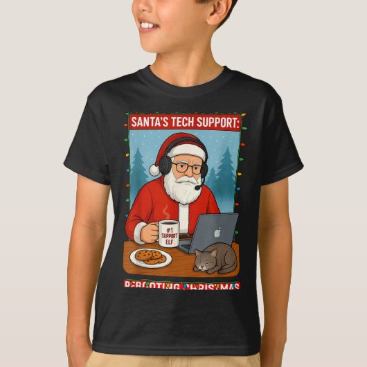 Silly Santa Rebooting s Support Tech T-shirt (Voorkant)