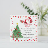 Silly Santa Watercolor Christmas Party Invitation (Debout devant)