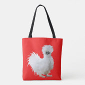 Silly Silkie Chicken on Red Draagtas (Achterkant)