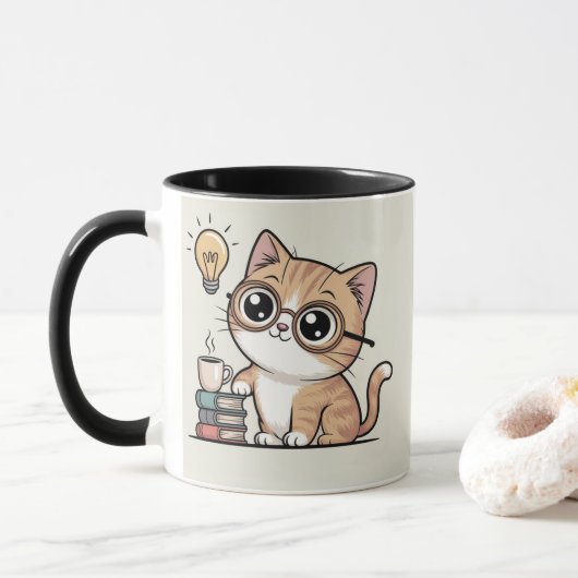 Silly Smart Cat Mug (Avec donut)