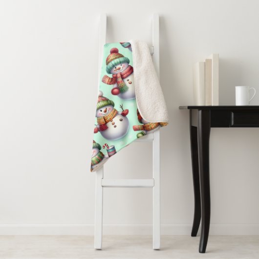 Silly Snowmen Sherpa Deken (In situ)