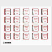 Silly SOCK MONKEY Anniversaire carré sticker SMR. (Feuille)