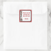 Silly SOCK MONKEY Anniversaire carré sticker SMR. (Sac)