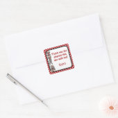 Silly SOCK MONKEY Anniversaire carré sticker SMR. (Enveloppe)