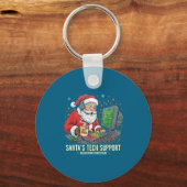 Silly Tech Support Rebooting s Computer Santa Sant Sleutelhanger (Voorkant)