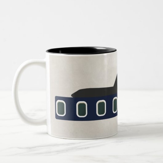 Silohuette Mug de l'âge rétro Trident Jet (Gauche)