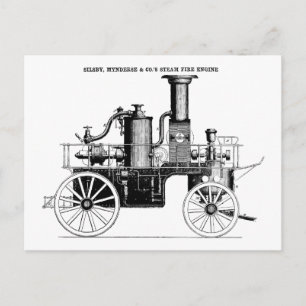 Silsby 1858 Steam Fire Engine Briefkaart