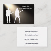Siluhette de guitare pour Carte de visite matte st (Devant / Derrière)