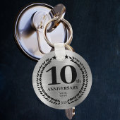 Silver 10e Business Jubileum Herdenking Sleutelhanger