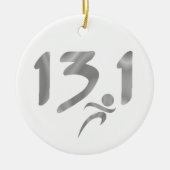 Silver 13.1 halve marathon keramisch ornament (Voorkant)
