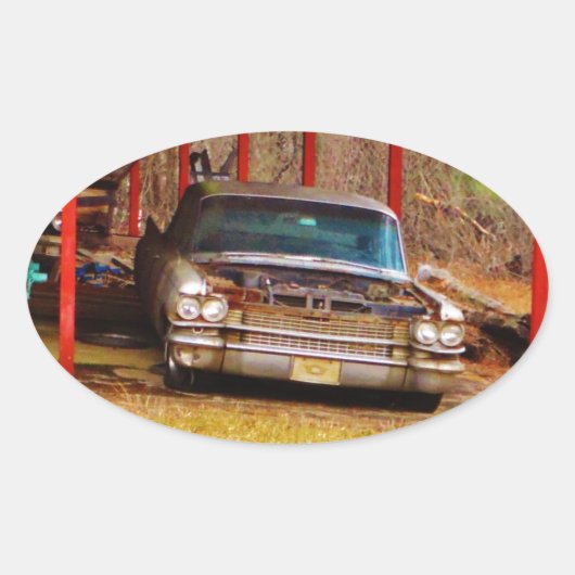 Silver 1963 Sadan Deville Ovale Sticker (Voorkant)