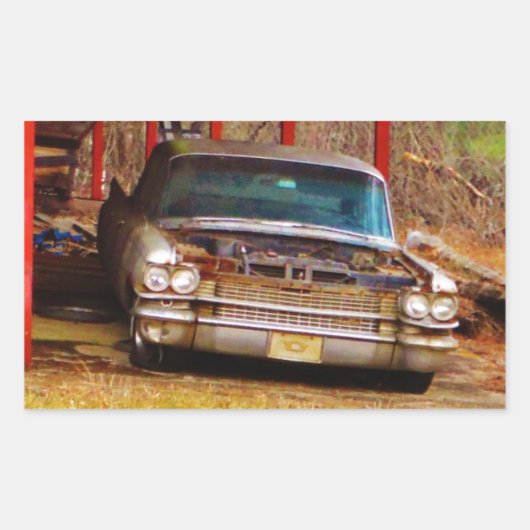 Silver 1963 Sadan Deville Rechthoekige Sticker (Voorkant)