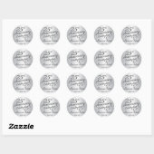 Silver 25e Jubileum Sparkly Wedding Ronde Sticker (Vel)