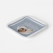 Silver 25th bruiloft foto-plein papieren bordje (Gebogen)