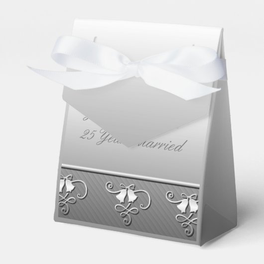 Silver 25th Jubileum Favor Box Bedankdoosjes (Voorkant Zijde)