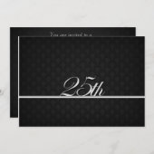 Silver 25th Jubileum Invite Elegant Kaart (Voorkant / Achterkant)