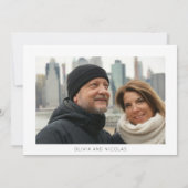 Silver 25th Modern Wedding Jubileum Photo Party Kaart (Achterkant)