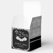 Silver 25th Wedding Jubileum Favor Box Bedankdoosjes (Geopend)