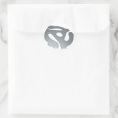 Silver 3D 45-rpm adapter Ronde Sticker (Tas)