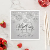 Silver 40th Birthday Winter Glitter Servet (Insitu)