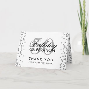 Silver 50th Birthday Bedankt Glitter Confetti