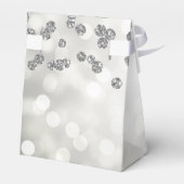 Silver 50th Birthday Dank u Floral Licht Bedankdoosjes (Achterkant)