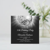 Silver 50th Birthday Party Silver Disco Ball Kaart (Staand voorkant)