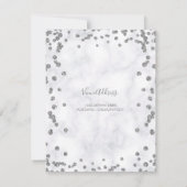 Silver 60th Birthday Glam Marble Save The Date (Achterkant)