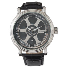 Silver 6 Spoke Wheel Mannen Horloge