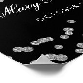 Silver 70th Birthday Glitter Confetti Black Poster (Hoek)