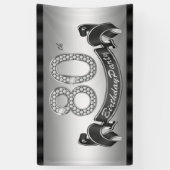 Silver 80th Birthday Party Spandoek (Verticaal)