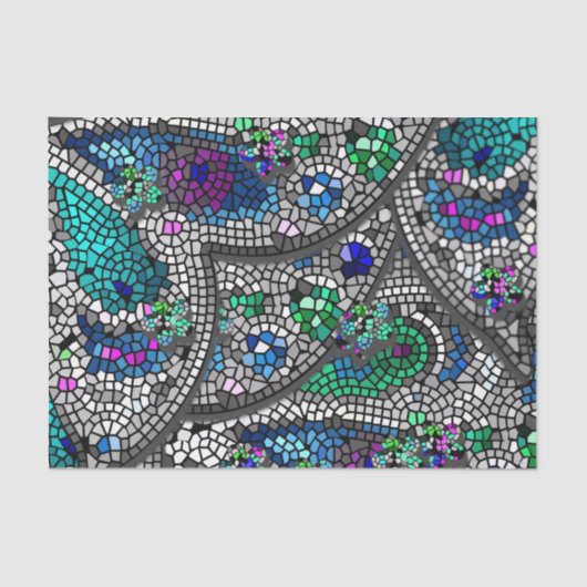 Silver Accent Mosaic Art Tissuepapier (Voorkant)