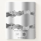 Silver agate marble name script elegant notitieboek (Achterkant)