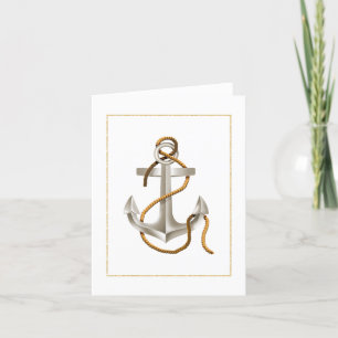 Silver Anchor en Rope All Occasion Note card Bedankkaart