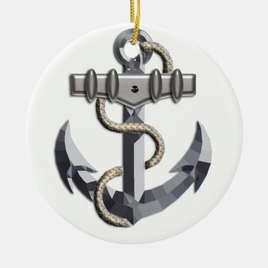 Silver Anchor Keramisch Ornament (Voorkant)
