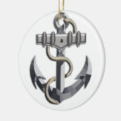 Silver Anchor Keramisch Ornament (Links)