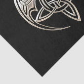 Silver and Black Dragon Trine Celtic Knoart Tissuepapier (Detail)