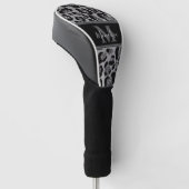 silver and black glittery monogramed personalized golfheadcover (Schuin)
