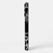 silver and black glittery monogramed personalized iPhone hoesje (Linkerkant)